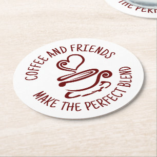 Kaffee und Freunde, machen Sie den perfekten Mix Runder Pappuntersetzer