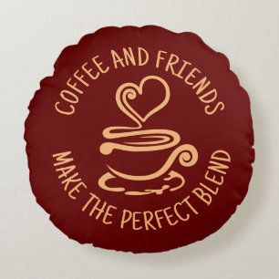 Kaffee und Freunde, machen Sie den perfekten Mix Rundes Kissen