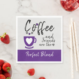 Kaffee und Freunde perfekt lila verschmelzen Serviette