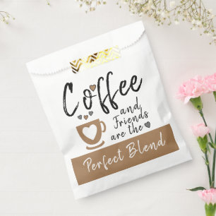 Kaffee und Freunde perfekte Mischung aus weiß brau Geschenktütchen