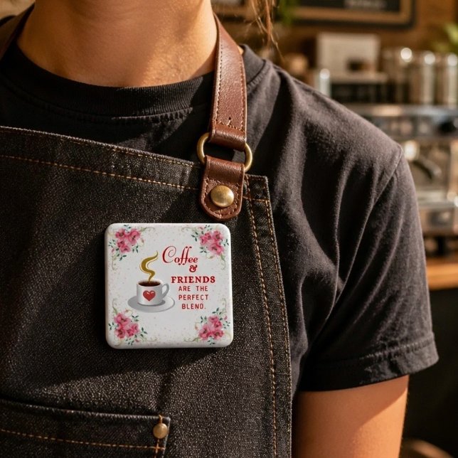 Kaffee und Freunde sind die perfekte Mischung  Button (Von Creator hochgeladen)