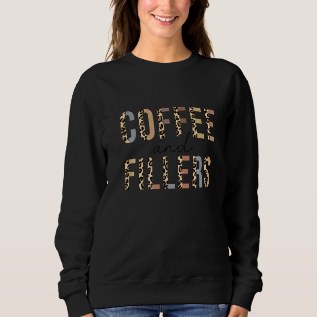 Kaffee und Füllfederhalter Leopard-Muster Krankenw Sweatshirt (Vorderseite)