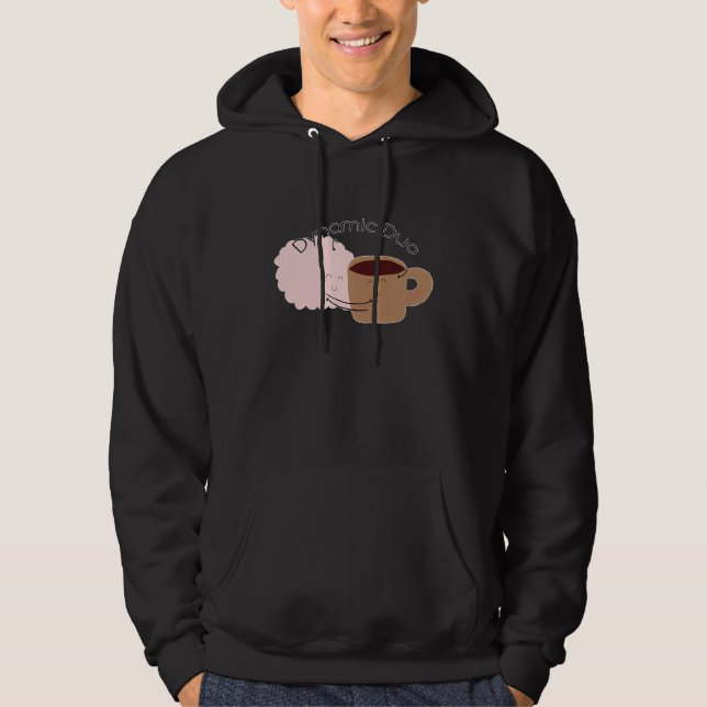 Kaffee und Gehirn sind das dynamische Duo! Hoodie (Vorderseite)