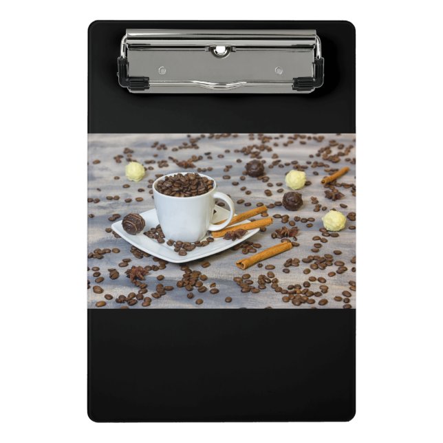 Kaffee und Gewürze Mini Klemmbrett (Vorderseite)