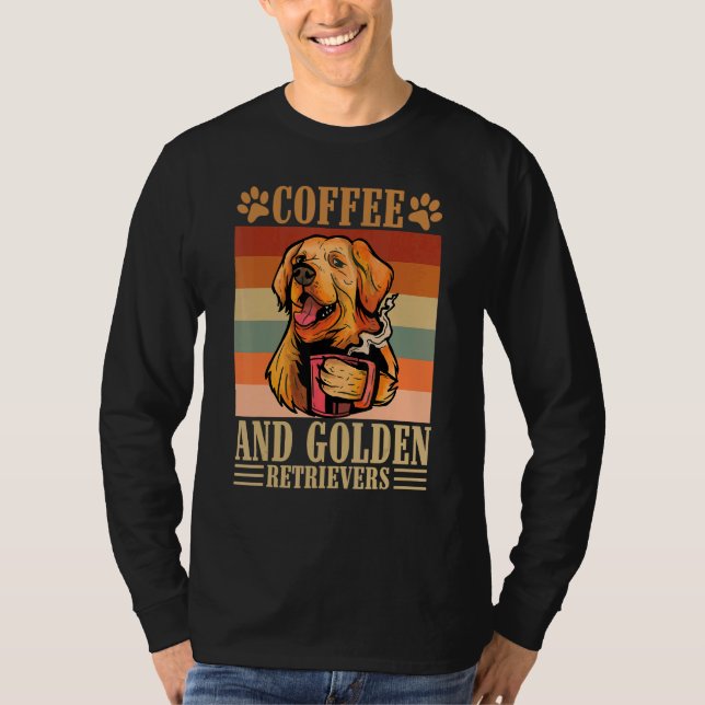 Kaffee und goldener Retrievertreter mit Kaffee T-Shirt (Vorderseite)