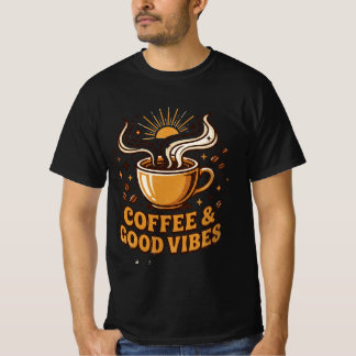 Kaffee und gute Vibes Retro-Kaffee-Liebhaber T-Shirt