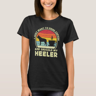Kaffee und Heeler-Hund Mama Papa Blau Australian C T-Shirt
