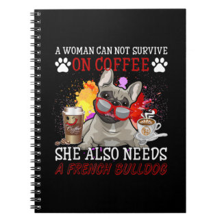 Kaffee und Hunde Kaffee und französische Bulldogge Notizblock