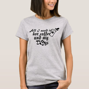 Kaffee- und Hundeliebhaber-Tee - Lustiges Hundemut T-Shirt