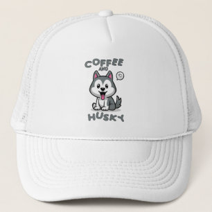 Kaffee und Huskies - Funny Siberian Husky Dog Truckerkappe