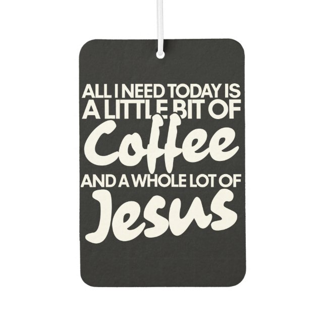 Kaffee und Jesus Autolufterfrischer (Vorderseite)
