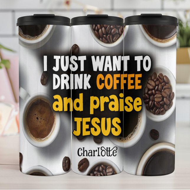 Kaffee und Jesus: Einfaches Lob Thermosbecher (Von Creator hochgeladen)