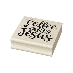 Kaffee und Jesus Gummistempel