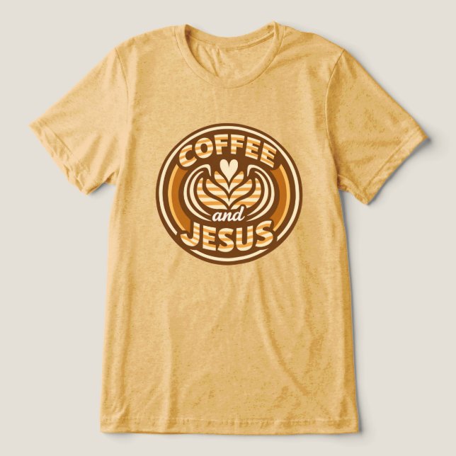 Kaffee und Jesus Tri-Blend Shirt (Design Vorderseite)