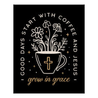 Kaffee und Jesus zitieren dunkle akademische Ästhe
