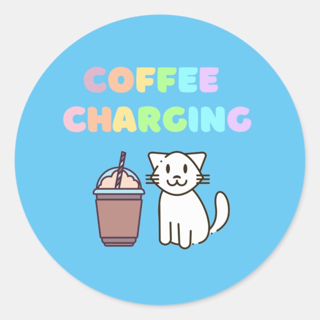 Kaffee und Kaffee Lover Runder Aufkleber (Vorderseite)