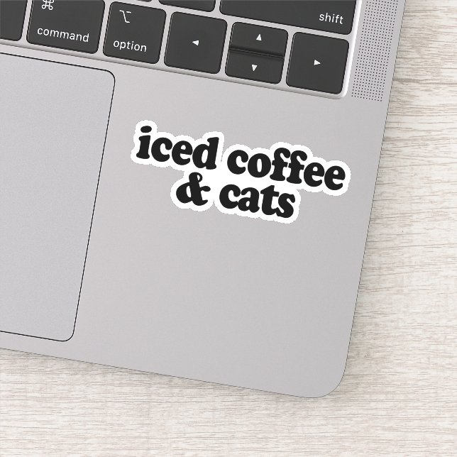 Kaffee und Katzen Aufkleber (Detail)