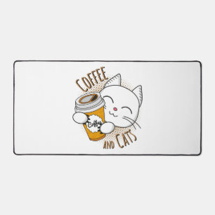 Kaffee und Katzen, Kaffee, Katze, Katzen, Kätzchen Schreibtischunterlage
