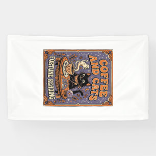 Kaffee und Katzen Kat Teeblätter Kaffee Schicksal Banner