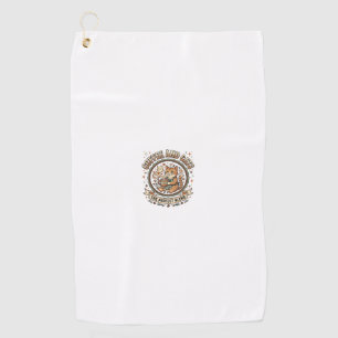 Kaffee Und Katzen Katze Kaffee Vintage Vektor Kuns Golfhandtuch