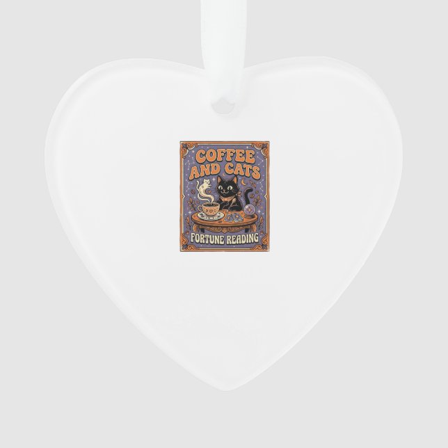 Kaffee Und Katzen Katze Teeblätter Kaffee Schicksa Ornament (Vorderseite)
