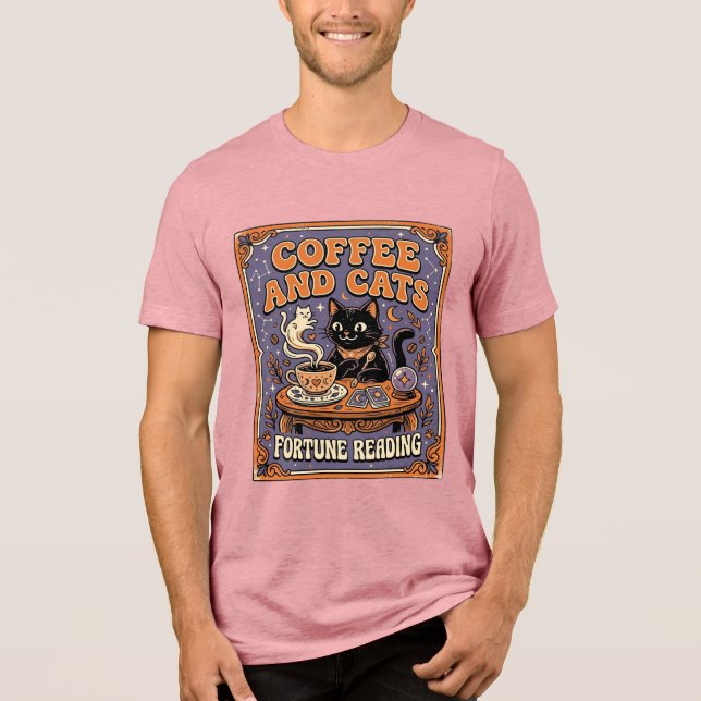 Kaffee Und Katzen Katze Teeblätter Kaffee Schicksa Tri-Blend Shirt (Vorderseite)