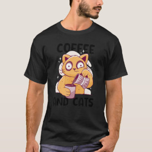 Kaffee und Katzen  Katze trinkt Kaffee Katzen Kaff T-Shirt