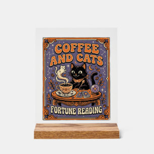 Kaffee und Katzen Katzen-Teeblätter Kaffee Schicks Acrylschild