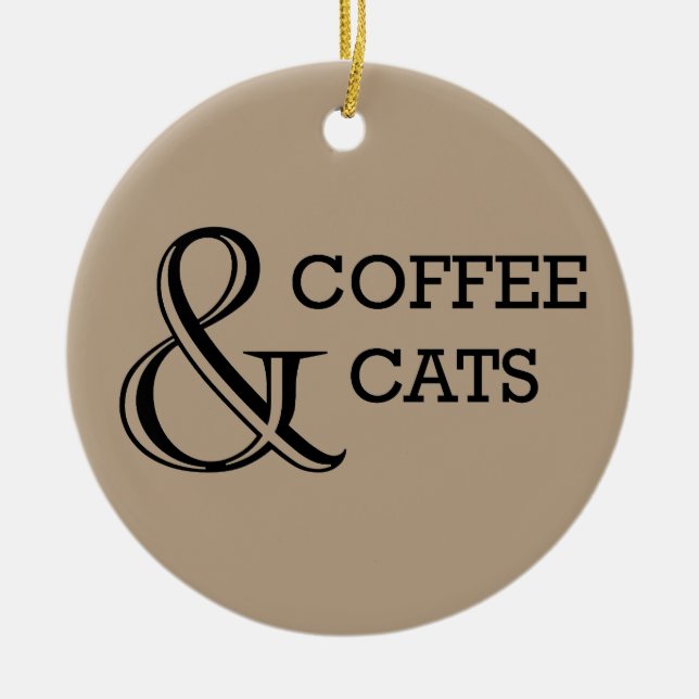 Kaffee und Katzen mit Foto Keramik Ornament (Vorne)
