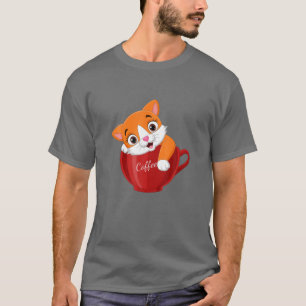 Kaffee und Katzen - Niedlicher Ingwer in Coff T-Shirt