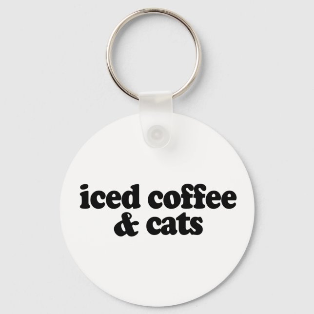 Kaffee und Katzen Schlüsselanhänger (Vorderseite)