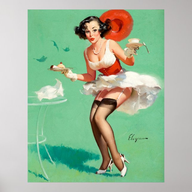 Kaffee und Kuchen Button Up Poster (Vorne)