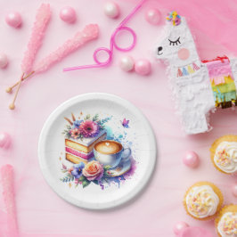 Kaffee und Kuchen | Geburtstag des besten Freundes Pappteller