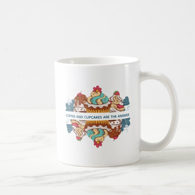 Kaffee und Kuchen sind das Answer Funny Sprichwort Kaffeetasse (Rechts)