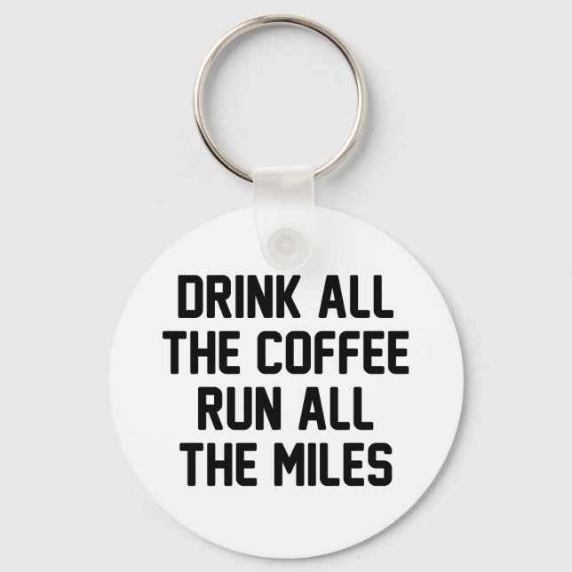 Kaffee und Lauf Schlüsselanhänger (Vorderseite)