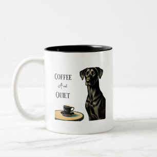 Kaffee und leises schwarzes Labor Zweifarbige Tasse