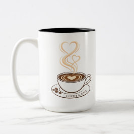 Kaffee und Liebe Doppelherz Art | Tasse