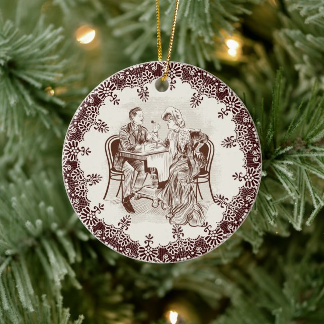 Kaffee und Liebe Keramik Ornament (Baum)