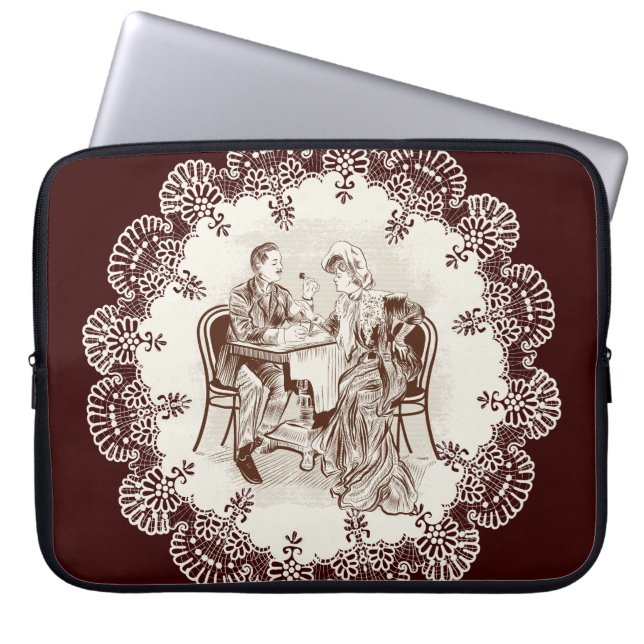 Kaffee und Liebe Laptopschutzhülle (Vorderseite)