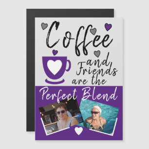 Kaffee und lila Fotos Kühlschrankmagnet Magneteinladung