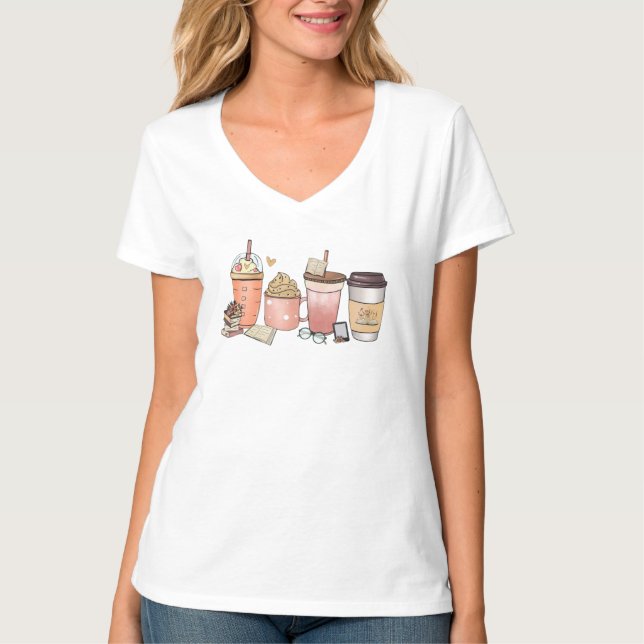 Kaffee- und Literaturliebhaber T-Shirt (Vorderseite)