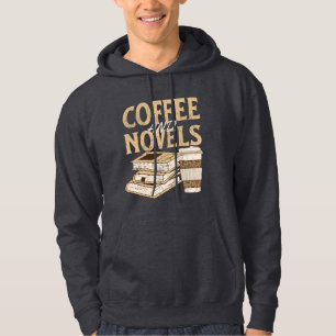 Kaffee und lustiger Vintage-Roman Buchlektüre Hoodie