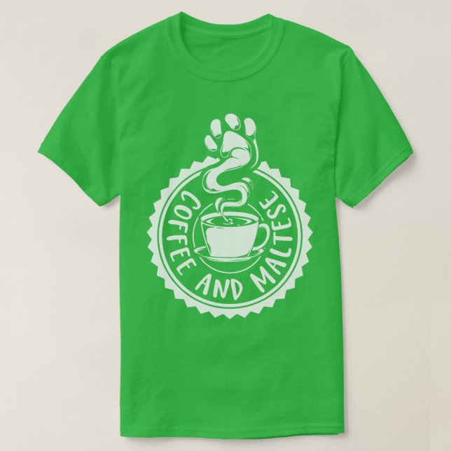Kaffee und Maltesisch T-Shirt (Design vorne)