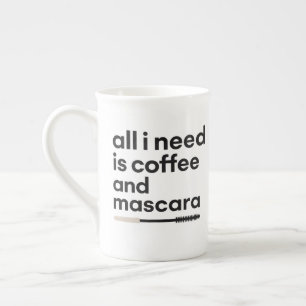 Kaffee und Mascara Prozellantasse
