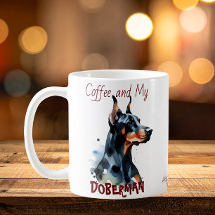 Kaffee und mein Doberman niedlich/Tasse personalis Kaffeetasse