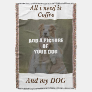 Kaffee und mein Hundebüt Kissen Decke