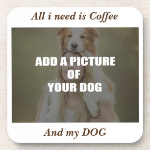 Kaffee und mein Hundebüt Kissen Getränkeuntersetzer
