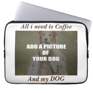 Kaffee und mein Hundebüt Kissen Laptopschutzhülle