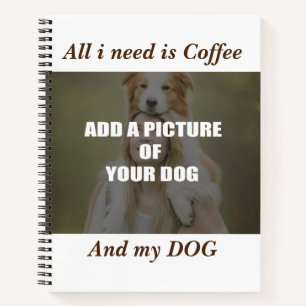 Kaffee und mein Hundebüt Kissen Notizbuch