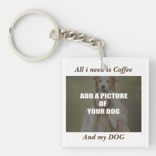 Kaffee und mein Hundebüt Kissen Schlüsselanhänger